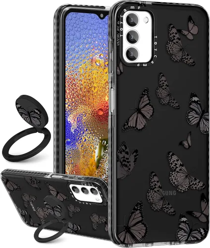Miniatura 21 de Toycamp Funda para Samsung Galaxy S22, diseño de mariposa azul para mujeres, niñas, adolescentes, bonita funda femenina con soporte de anillo