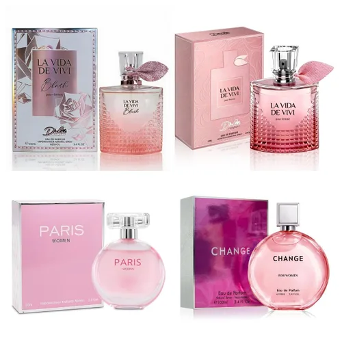 Miniatura 29 de A CENTER Juego de 4 perfumes para mujer – Set de regalo de fragancia floral con vainilla, almizcle y cítricos Eau De Pafume 3.5 onzas líquidas