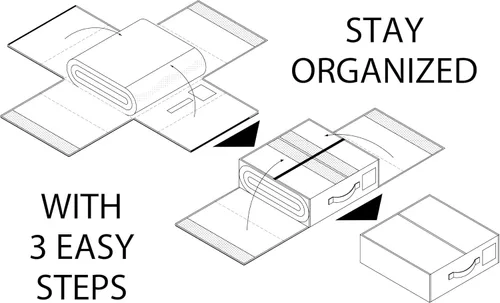 Miniatura 6 de SheetCube Organizadores de Sábanas para Cama y Almacenamiento Paquete de 6, Organizador de Armario de Ropa Blanca Plegable con Ventana y Etiqueta