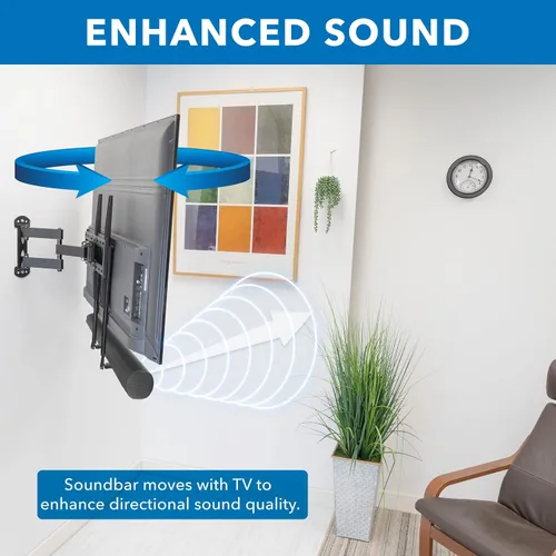 Miniatura 5 de Mount-It! Soporte de barra de sonido para TV y montaje en pared Soporte de barra de sonido 2 en 1 para la parte posterior del televisor o montaje