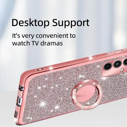 Miniatura 5 de Funda para Samsung Galaxy A15 0.18 oz, Gabb Phone 4 Pro para mujeres y niñas, con purpurina de cristal suave TPU transparente de lujo, bonita funda