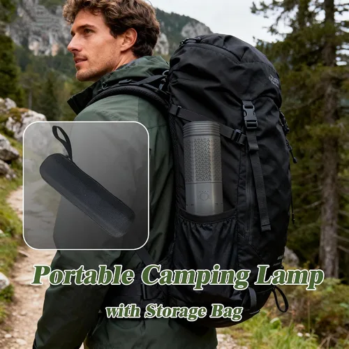 Miniatura 5 de Luz telescópica para campamento con soporte, linterna de campamento recargable de 10500 mAh, linterna portátil regulable con bolsa