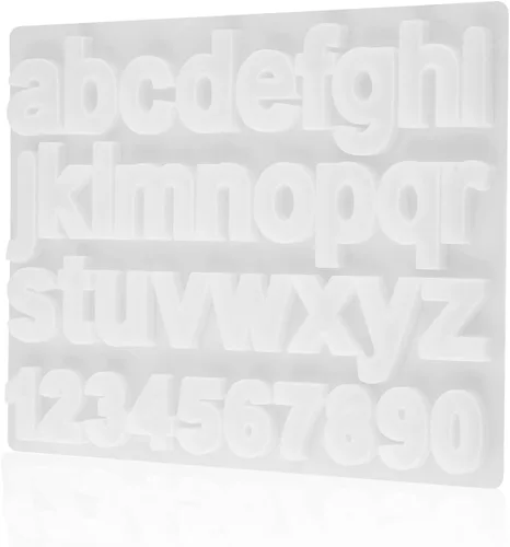 1 molde de adorno del alfabeto, moldes de resina del alfabeto, moldes de silicona para números de resina de silicona, moldes de llavero de silicona,