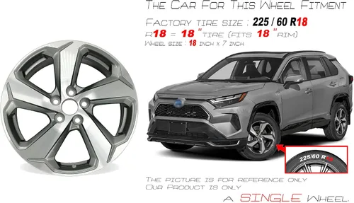 Miniatura 2 de Nueva rueda de aleación individual de 18 pulgadas y 18 x 7 pulgadas para Toyota RAV4 2021-2022 Llanta de repuesto de diseño OEM Gris oscuro