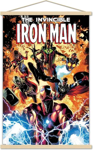 Miniatura 16 de Trends International Marvel Comics Iron Man - Póster de pared Invincible Iron Man #11, 22.4 pulgadas de largo x 14.7 pulgadas, versión enmarcada