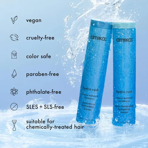 Miniatura 9 de amika hydro rush intense moisture shampoo with hyaluronic acid