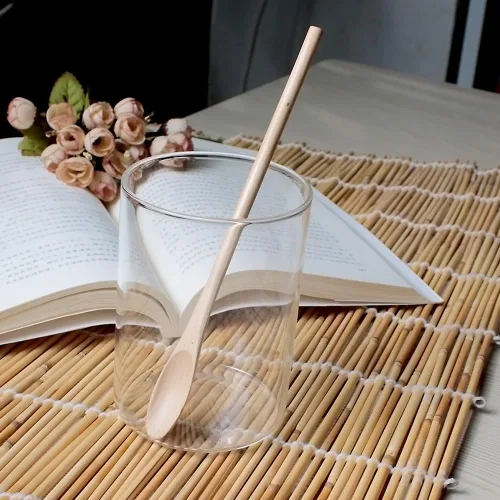 Miniatura 8 de Meiyahome - Cuchara helada de 8.3 in, cuchara ovalada de madera de 8 pulgadas, cuchara elíptica, cuchara agitadora de madera maciza, mango redondo