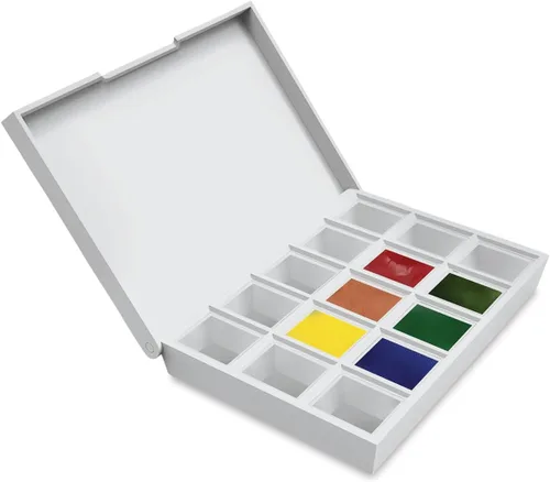 Miniatura 12 de DANIEL SMITH Acuarela vertida a mano, medias sartenes, juego de mezcla definitivo con 15 medias sartenes de acuarela, 15 medias bandejas vacías, 2