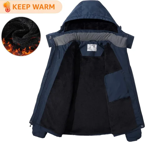 Miniatura 3 de CAMELSPORTS Chaqueta impermeable de esquí de montaña para mujer, con forro polar, impermeable, resistente al viento, con capucha para otoño e