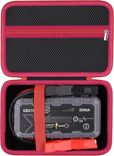 Funda de almacenamiento de protección compatible con Boost GB70 / GBX75 UltraSafe Jump Starter batería de litio y accesorios (funda negra +