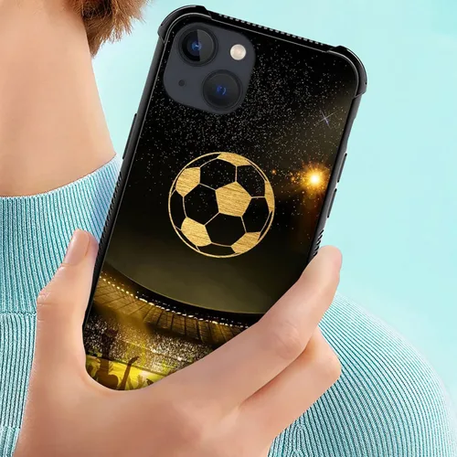 Miniatura 6 de Funda compatible con iPhone 13 Mini, funda trasera de vidrio templado a prueba de golpes y deportes de estadio de fútbol para iPhone 13 Mini Estadio