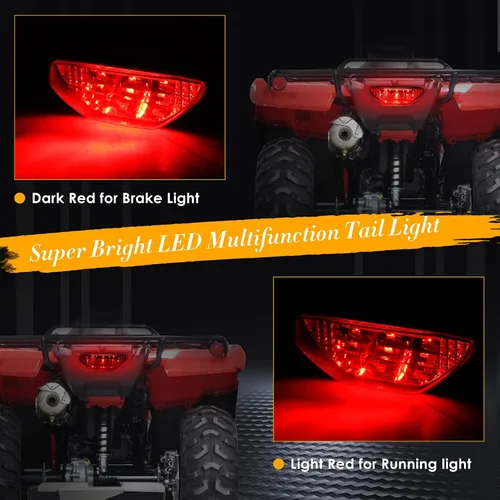 Miniatura 2 de Luz trasera LED roja ATV motocicleta luz trasera lámpara de freno compatible con Honda TRX 250 300 400EX TRX400X 500 700