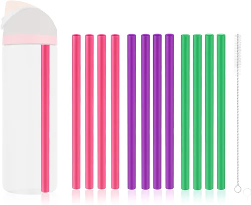 Miniatura 12 de SAVITA 6pcs Replacement Straws for Owala Freesip 24/32oz, Reusable Straws with Cleaning Brush Tumbler Accessories Parts Compatible with Owala Flip
