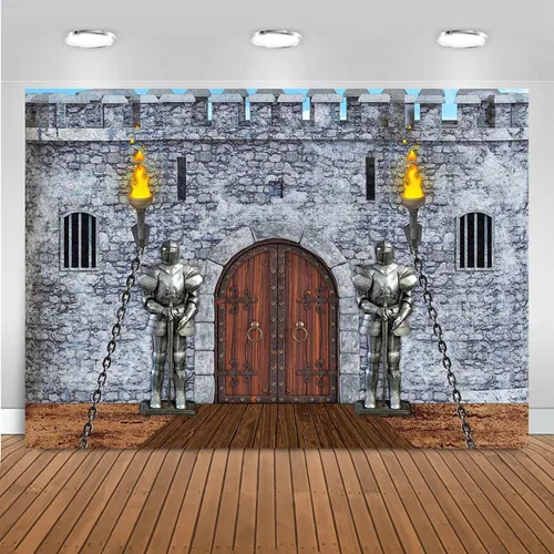 Miniatura 3 de Mocsicka Telón de fondo medieval para fiesta de caballero, castillo gótico, fondo de pared de piedra gris, decoración de fiesta de caballero