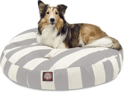 Miniatura 9 de Majestic Pet Products - Cama redonda pequeña para perros con rayas verticales negras para interiores y exteriores, con funda extraíble y lavable