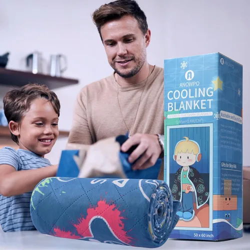 Miniatura 8 de Mantas refrescantes para personas que duermen con calor, manta que brilla en la oscuridad, regalo de controlador de juego para niños, Q-Max> 0.4