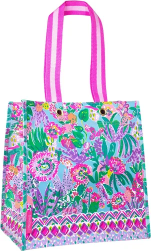 Lilly Pulitzer Market Shopper Bag - Bolsa de comestibles reutilizable, bolsa de hombro para productos o viajes Reusable Grocery Tote, for Produce,