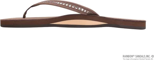Miniatura 2 de Rainbow Sandals Mujer de una sola capa de cuero de primera calidad con correa estrecha de cristal Swarovski