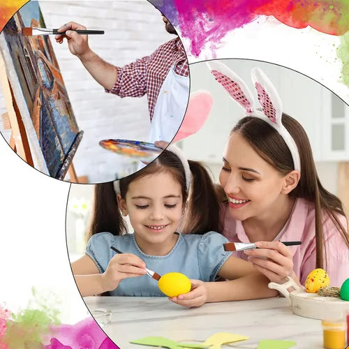 Miniatura 6 de Zonon 10 pinceles de pintura de cabeza plana de 1 pulgada, pinceles de pintura acrílica de acuarela a granel, pinceles de pelo de nailon sintético