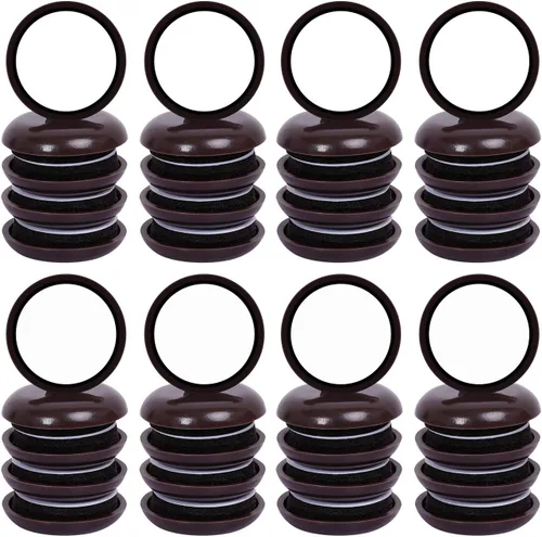 Miniatura 12 de Ezprotekt Paquete de 40 deslizadores de muebles autoadhesivos para alfombras, almohadillas redondas autoadhesivas de 1-1/8 pulgadas, almohadillas