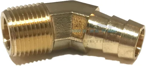 Diámetro de manguera de 1/2 pulgada a macho NPT MNPT de 45 grados de latón de 45 grados para combustible, aire, agua, aceite, gas, WOG (cantidad 01)