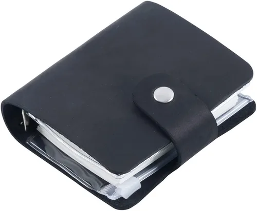 Diario de cuero genuino A9, planificador de bolsillo de cuero negro hecho a mano, planificador de cuero vintage mini, 120 hojas, carpeta de hojas
