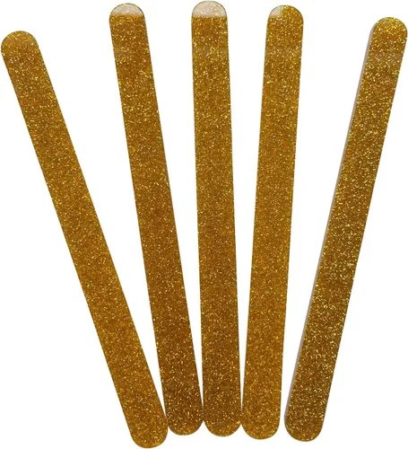 30 palitos de acrílico reutilizables para tartas, palitos de paleta de espejo para recuerdos de fiesta (purpurina dorada)