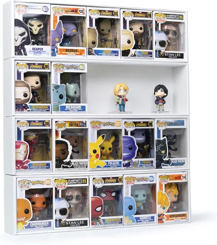 Miniatura 2 de Vitrina de 5 x 4 compatible con cajas Fnko Pop, apilable, 4 filas, con cubierta transparente para proteger tu colección contra el polvo