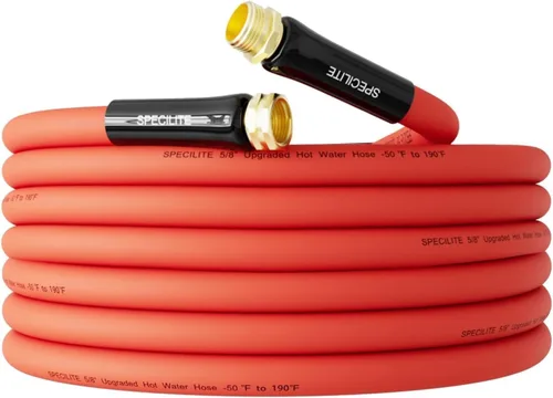 Miniatura 21 de SPECILITE Manguera de agua de jardín fría/caliente de 1 pulgada, 50 pies, -50 ℉ a 190 ℉, alto flujo de agua, flexible y ligera, tubo de goma