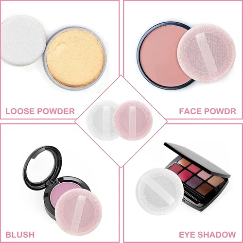 Miniatura 5 de Sibba 12 piezas de rubor suelto en polvo maquillaje Puff ajuste de cara maquillaje corporal esponja de terciopelo suave maquillaje cosmético mini
