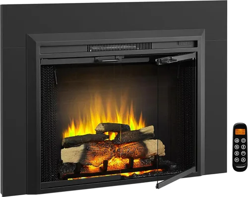 Miniatura 7 de LegendFlame Damon - Inserto eléctrico para chimenea de 30 pulgadas con kit de embellecimiento, puerta de vidrio y pantalla de malla, calentador
