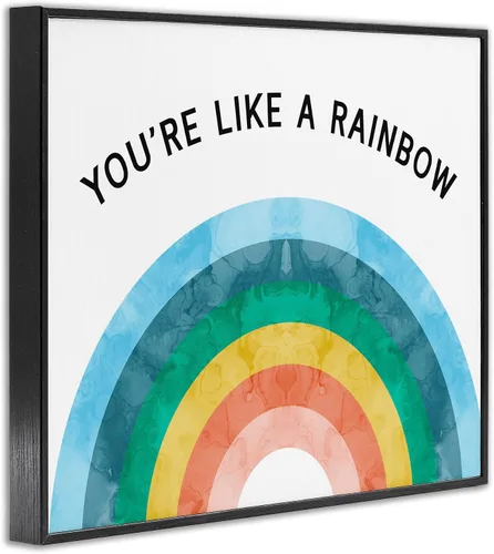 Miniatura 2 de Stupell Industries Arcos con diseño de acuarela con frase "You're Like A Rainbow Phrase", diseño de Daphne Polselli, arte de pared enmarcado