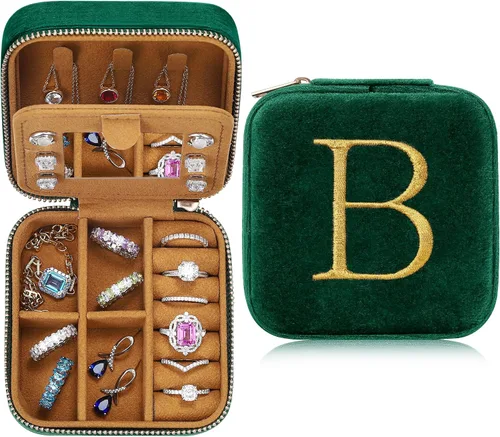 Parima Regalos de dama de honor, día de la boda, joyero de terciopelo de felpa para dama de honor, organizador de joyas, caja de joyería, despedida