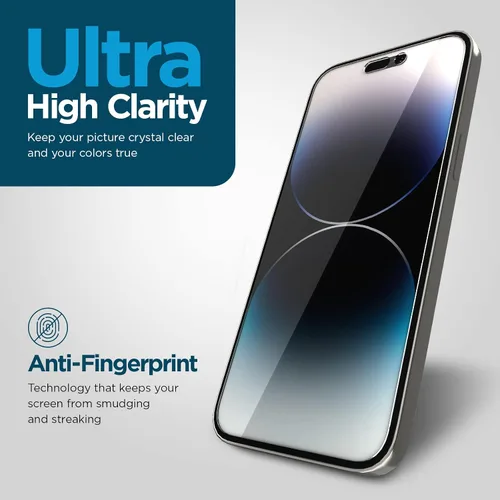 Miniatura 5 de Case-Mate Protector de pantalla para iPhone 14 Pro Max de 6.7 pulgadas, vidrio templado antiarañazos con protección contra roturas, película