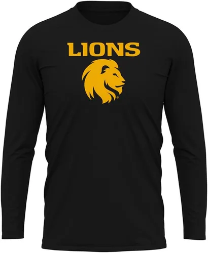 Miniatura 195 de Camisa deportiva de manga larga oficial de la NCAA Collegiate para hombre, colección negra con logotipo primario