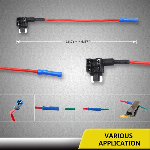 Miniatura 4 de Recoil FT3-10 Paquete de 10 adaptadores de grifo de fusible de 12 V para automóvil Add-a-Circuit Adaptador ACN Blade de perfil bajo Mini fusible