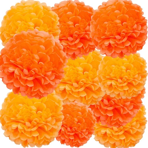 Miniatura 6 de We Moment Pompones de papel de seda morado y rosa para decoración de fiesta de niñas en el techo, para colgar en la pared, 12 pompones de seda de 4
