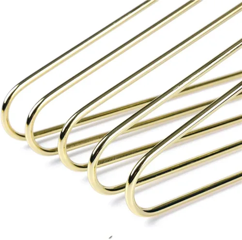 Miniatura 5 de Hermosas perchas de metal de aluminio dorado para colgar abrigos resistentes (tamaño adulto)