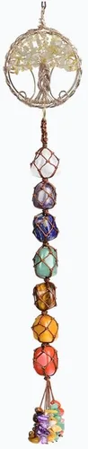 Miniatura 27 de Anjiucc Árbol de la vida de cristal curativo de 7 chakras para colgar en la pared, decoración de interiores, decoración de ventanas, meditación