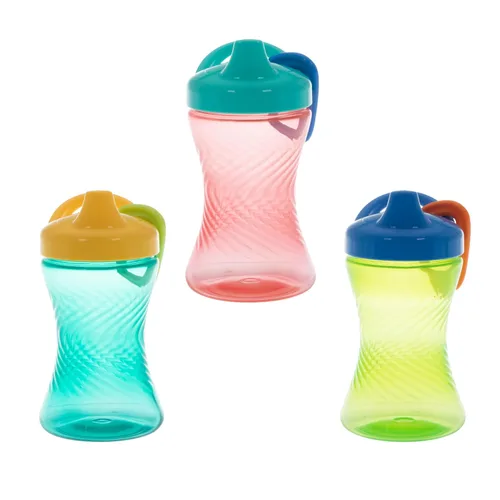 Miniatura 2 de Nuby Vaso antiderrames con boquilla dura de fácil agarre, de 10 onzas, para bebés de 6 meses, color verde/rojo/azul (paquete de 36)