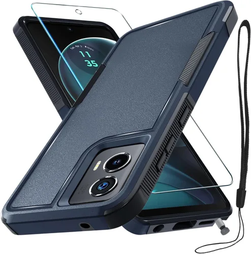 Miniatura 29 de Funda compatible con Moto G 5G 2024, cuerpo completo, resistente, resistente, a prueba de golpes, con correa de cordón, protector de pantalla