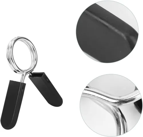 Miniatura 4 de DECHOUS 4 abrazaderas ajustables para barra de levantamiento de pesas, collares de bloqueo de barra, collar de resorte para levantamiento de pesas