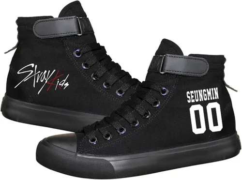 KPOP Stray Kids Merch - Zapatos deportivos Bang Chan Lee Know ChangBin Han I.N Felix HyunJin Seungmin Hiphop Zapatos de lona de caña alta