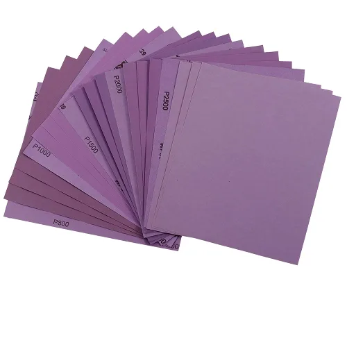 Miniatura 13 de Papel de lija de 120 granos, hojas de lija en seco o húmedo de 9 x 11 pulgadas, papel de lija abrasivo avanzado de alúmina blanca fundida