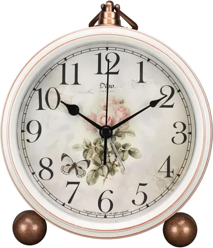 Miniatura 13 de Maxspace Reloj analógico de 5.2 pulgadas, reloj de escritorio retro silencioso sin tictac y funciona con pilas con movimiento de cuarzo, decoración