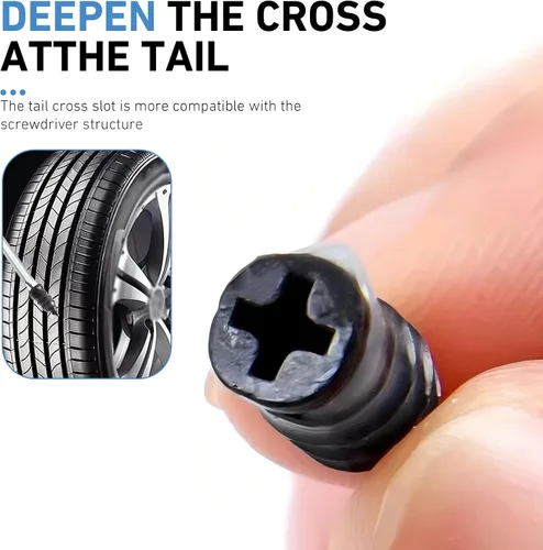 Miniatura 5 de 20 clavos de reparación de neumáticos de automóvil, tapón de goma sellado al vacío con destornillador, herramienta de parche de neumáticos