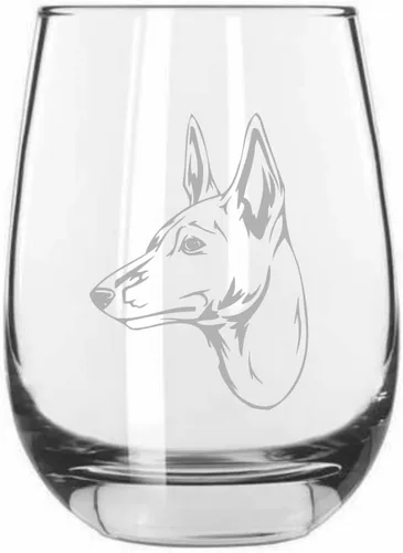 Miniatura 156 de Sakhalin Husky Dog - Copa de vino grabada personalizada de 15.25 onzas sin tallo