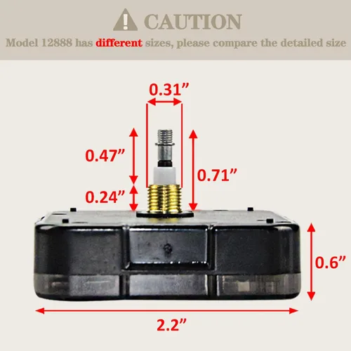 Miniatura 2 de Mecanismo de reloj de pared, de cuarzo, para armar uno mismo, a batería. Repuestos para reparar mecanismos. No incluye agujas indicadoras de horas