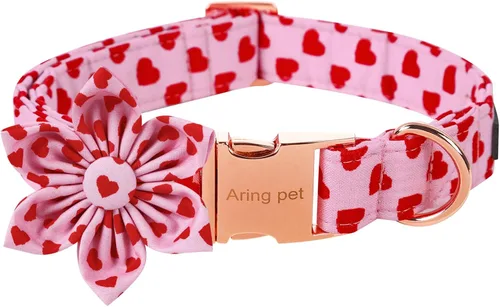 Miniatura 27 de ARING PET Collar de perro con corbatín, collares de terciopelo para perros con corbatín extraíble, collar de lazo ajustable para perros hembras