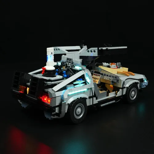 Miniatura 5 de VONADO Kit de luces LED compatible con Lego Back to The Future Time Machine 10300 (sin modelo), kit de iluminación compatible con Lego Back to The
